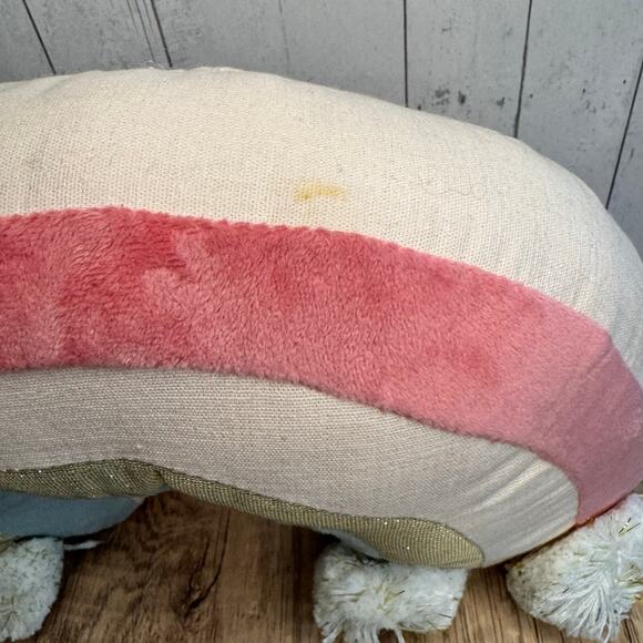 Rainbow Shelf Sitter Mon Ami Pillow Gift for Baby Pink Pom Pom NEW FAST SHIP - Picture 3 of 7